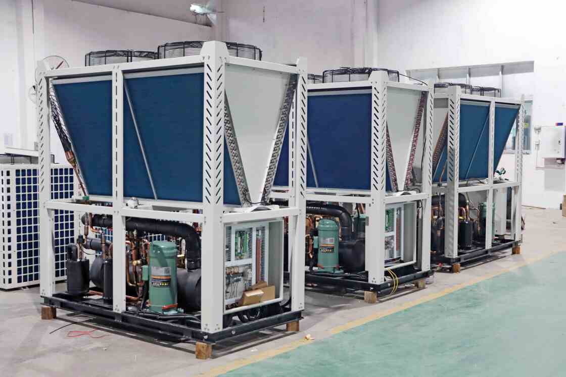 65KW 130KW R410A Scroll Type Air Cooled Water Chiller AC Units For Commercail Building